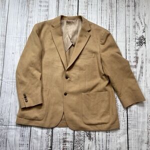 Crittenden Men's 48R Harrods Sport Coat Tan Brown 100% Pure Camel Hair 2 Button